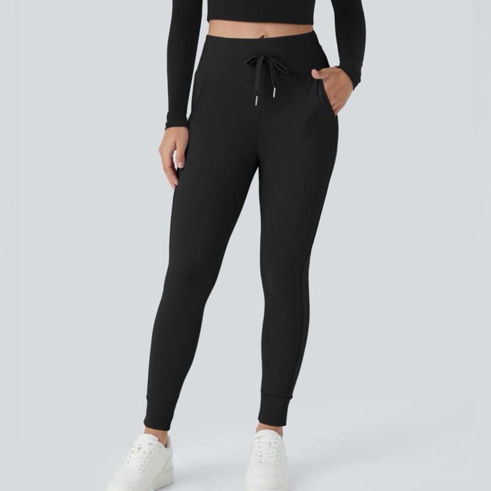 HALARA Black Drawstring Jogger Track Pants